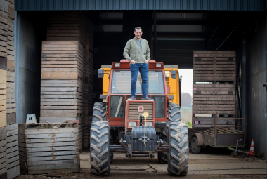 Thijs Verlinde op tractor