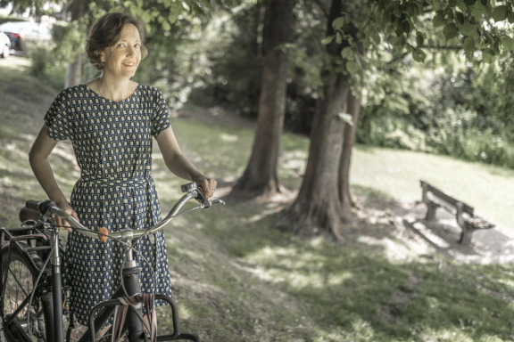 Inge Van Eycken met fiets